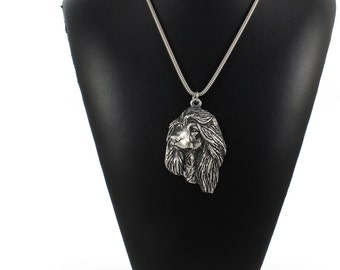 NEW, Afghan Hound, Ogar Afgan, Tazhi Spay, dog necklace, silver cord 925, limited edition, ArtDog