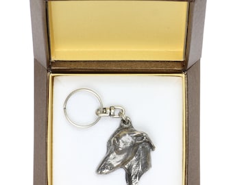 NEW, Italian Greyhound, dog keyring, key holder, in casket, limited edition, ArtDog . Dog keyring for dog lovers