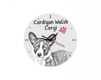 Cardigan Welsh Corgi, Free standing MDF floor clock with an image of a dog.