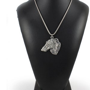 NUEVO, Borzoi, Perro lobo ruso, collar para perros, cordón de plata 925, edición limitada, ArtDog