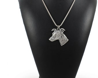 NEW, Whippet, dog necklace, silver cord 925, limited edition, ArtDog