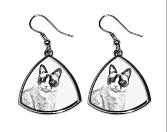 Snowshoe, collection of earrings with images of purebred cats, unique gift. Collection!