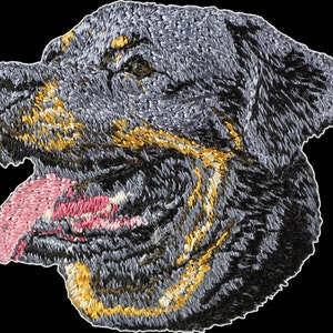 Rottweiler - Bordado con una imagen de un perro de raza.