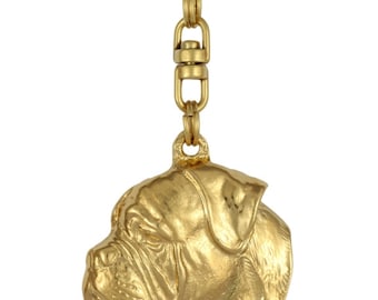 Bullmastiff, millesimal fineness 999, dog keyring, keychain, limited edition, ArtDog . Dog keyring for dog lovers