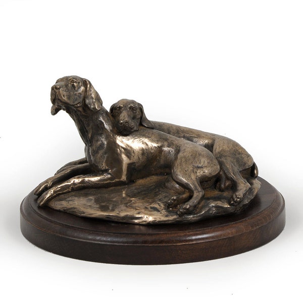 Braque de Weimar (paur), statue chien de base en bois, en édition limitée, ArtDog