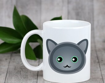 Enjoying a cup with my cat Nebelung - a mug with a cute cat