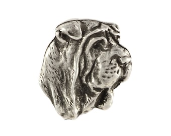 Shar Pei head, dog pin, limited edition, ArtDog