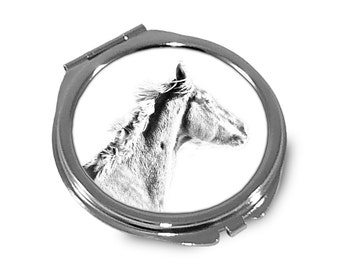 Thoroughbred - Pocket mirror with the image of a horse.