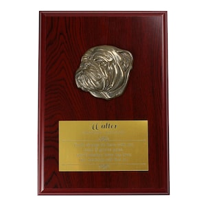 Bulldog Memorial Board, Cold Cast Bronze Plaque, Dog Loss Board, Home and Office Decor, Dog Memorial