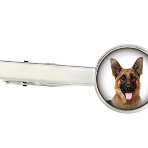 German Shepherd. Tie clip for dog lovers. Photo jewellery. Men&#39;s jewellery. Handmade