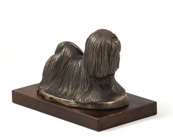 Lhasa Apso, dog wooden base statue, limited edition, ArtDog