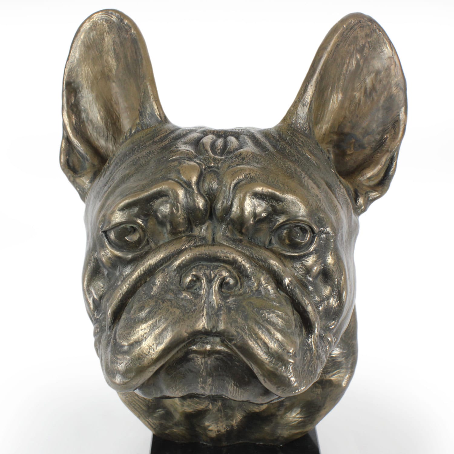 フレンチブルドッグ、大理石のベース上の犬の銅像、限定版、ArtDog