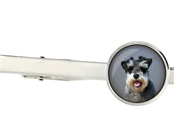 Schnauzer. Tie clip for dog lovers. Photo jewellery. Men's jewellery. Handmade