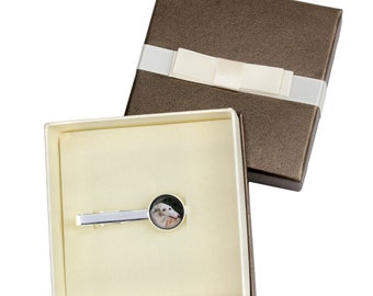 Borzoi, Russian Wolfhound. Tie clip with box for dog lovers. Photo jewellery. Men's jewellery. Handmade