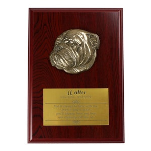 Bulldog Memorial Board, Cold Cast Bronze Plaque, Dog Loss Board, Home and Office Decor, Dog Memorial