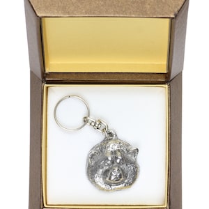NEW, Akita Inu, Japanese Akita, dog keyring, key holder, in casket, limited edition, ArtDog . Dog keyring for dog lovers