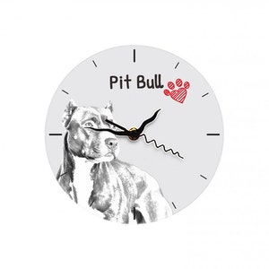 Pit Bull, Free standing MDF floor clock with an image of a dog.