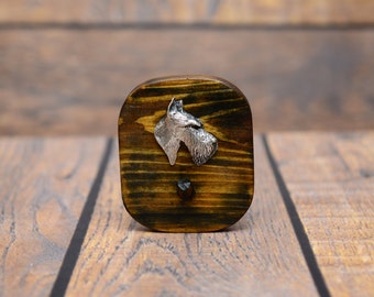 Scottish Terrier - Unique wooden hanger with a relief of a purebred dog. Perfect for a collar, harness or leash.