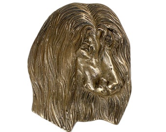 Afghan Hound Bust, Cold Cast Bronze Sculpture, Small dog bust, Home and Office Decor, Dog Trophy, Dog Memorial