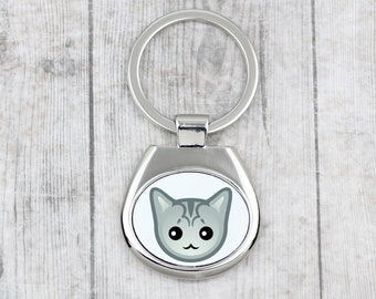 A key pendant with Burmilla cat. A new collection with the cute Art-dog cat