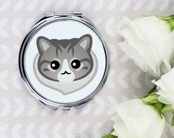 A pocket mirror with a Norwegian Forest cat. A new collection with the cute Art-Dog cat