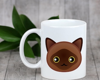 Enjoying a cup with my cat Burmese - a mug with a cute cat