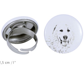 Ring with a dog-Pyrenean Mastiff