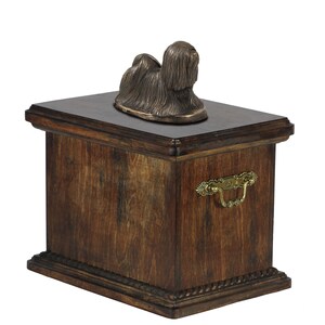 Lhasa Apso - Exclusive Urn for Dog Ashes With a Statue, Relief and