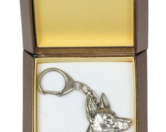 NEW, Pharaoh Hound, dog keyring, key holder, in casket, limited edition, ArtDog . Dog keyring for dog lovers