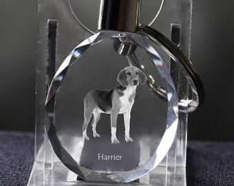 Harrier  , Dog Crystal Keyring, Keychain, High Quality, Exceptional Gift . Dog keyring for dog lovers