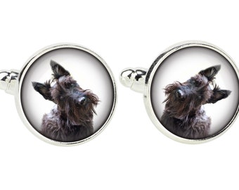 Scottish Terrier. Cufflinks for dog lovers. Photo jewellery. Men's jewellery. Handmade