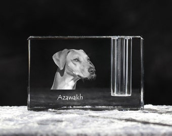 Azawakh, crystal pen holder with dog, souvenir, decoration, limited edition, Collection