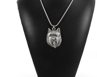 NEW, Cairn Terrier (muzzle), dog necklace, silver chain 925, limited edition, ArtDog