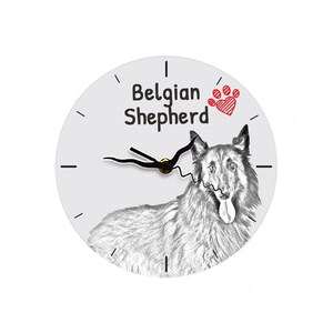 Belgian Shepherd, Free standing MDF floor clock with an image of a dog.