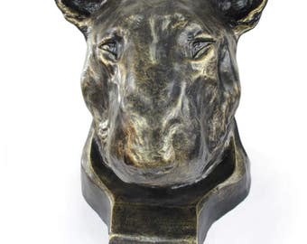 Urn for dog ashes - Bull Terrier statue. ArtDog Collection Cremation box, Custom urn.