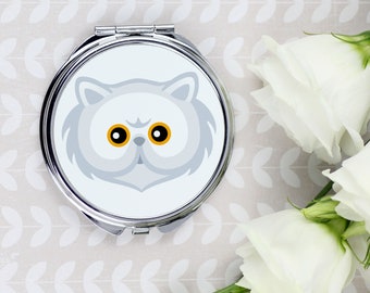 A pocket mirror with a Persian cat. A new collection with the cute Art-Dog cat