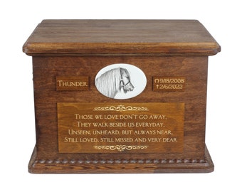 Shetland pony Big Urn for Horse Ashes, Personalized Memorial with photo, Custom horse urn, Horse Memorial, Big urn for horse