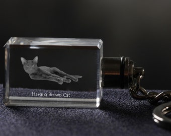 Havana Brown  , Cat Crystal Keyring, Keychain, High Quality, Exceptional Gift