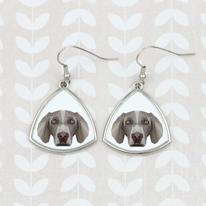 Earrings with a Weimaraner dog. A new collection with the geometric  dog