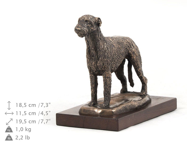 Irish Wolfhound Dog Wooden Base Statue Limited Edition Etsy