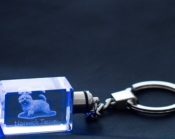 Norwich Terrier, Dog Crystal Keyring, Keychain, High Quality, Exceptional Gift . Dog keyring for dog lovers