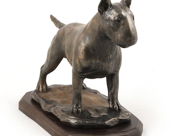 Bull terrier, exclusive dog woodenbase statue, limited edition, ArtDog