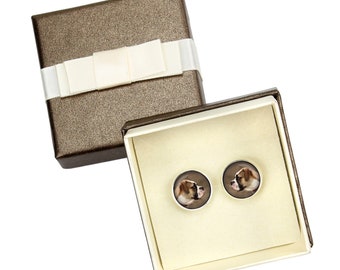 American Bulldog. Cufflinks with box for dog lovers. Photo jewellery. Men's jewellery. Handmade