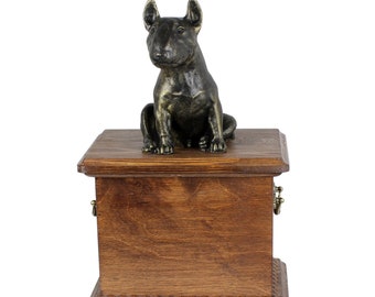 Bull Terrier Urn for Dog Ashes, Personalized Memorial with Statue, Urn with Sculpture, Urn for dog's ashes