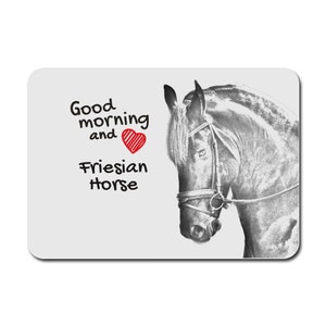Frisone , Tappetino per il mouse con l&#39;immagine di uncavallo.