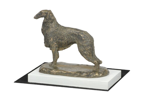 ボルゾイ、ホワイト 犬木製ベース彫像、限定版、ArtDog - Etsy 日本