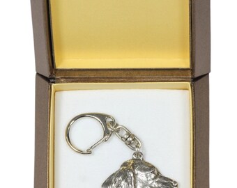 NEW, Setter, dog keyring, key holder, in casket, limited edition, ArtDog . Dog keyring for dog lovers