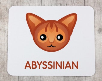 A computer mouse pad with a Abyssinian cat. A new collection with the cute Art-dog cat