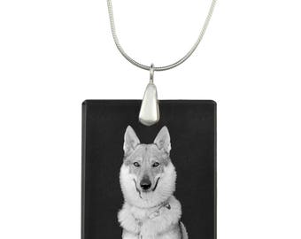 Czechoslovakian Wolfdog,  Dog Crystal Pendant, SIlver Necklace 925, High Quality, Exceptional Gift, Collection!