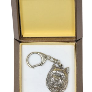 NEW, Cairn Terrier (front), dog keyring, key holder, in casket, limited edition, ArtDog . Dog keyring for dog lovers
